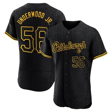 Authentic Duane Underwood Jr. Men's Pittsburgh Pirates Black Snake Skin City Jersey