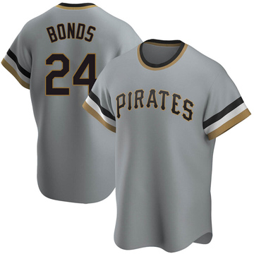 Barry Bonds 1992 Pittsburgh Pirates Men's Grey Road Cooperstown Jersey w/  Patch