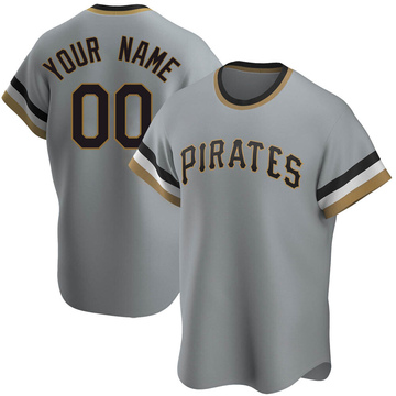 Replica Custom Men's Pittsburgh Pirates Gray Road Cooperstown Collection Jersey