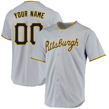 Replica Custom Men's Pittsburgh Pirates Gray Road Jersey