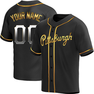 Replica Custom Youth Pittsburgh Pirates Black Golden Alternate Jersey