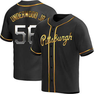 Replica Duane Underwood Jr. Men's Pittsburgh Pirates Black Golden Alternate Jersey