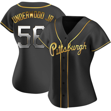 Replica Duane Underwood Jr. Women's Pittsburgh Pirates Black Golden Alternate Jersey