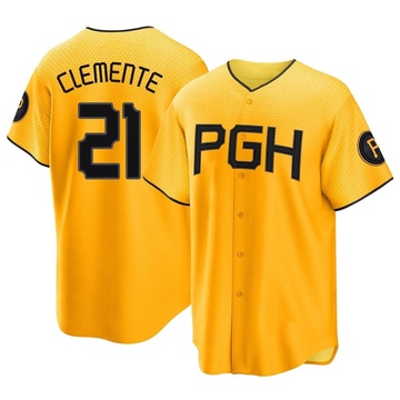 Roberto Clemente Men's Pittsburgh Pirates 1962 Throwback Jersey - Grey  Replica